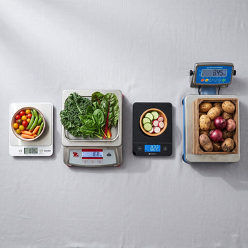 Digital kitchen, commercial counter, smart, and platform scales for weighing vegetables