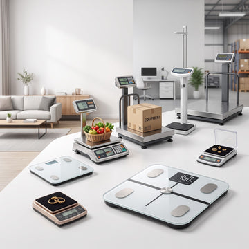 Best weight machine comparison showing digital personal, smart body composition, commercial, precision jewellery and industrial weighing scales