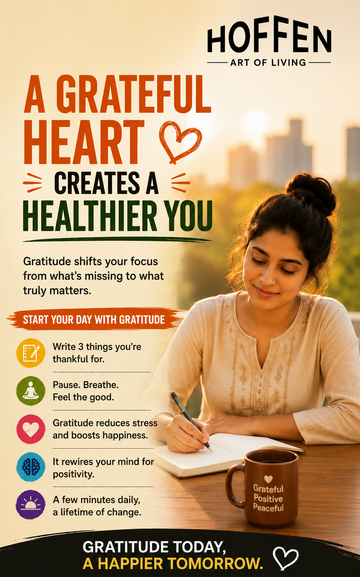 A grateful heart creates a healthier you gratitude infographic - Hoffen