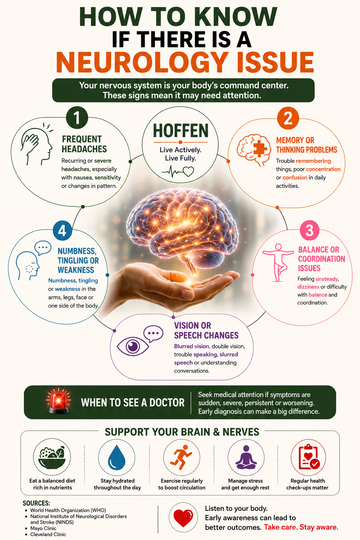 How to know if there is a neurology issue infographic - Hoffen