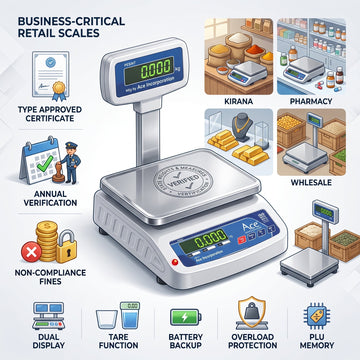 Retail scale infographic with Legal Metrology compliance and business use cases