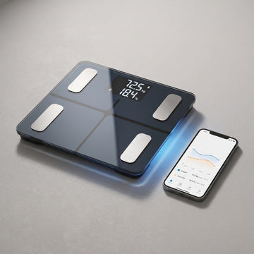 Smart scale using bioelectrical impedance analysis to measure body fat, muscle mass, and hydration