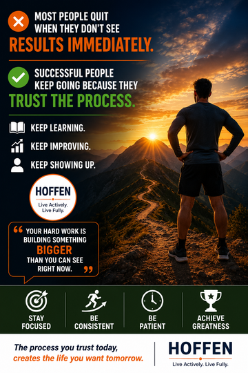 Trust the process motivational fitness quote infographic - Hoffen
