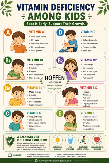 Vitamin deficiency signs in kids infographic - Hoffen