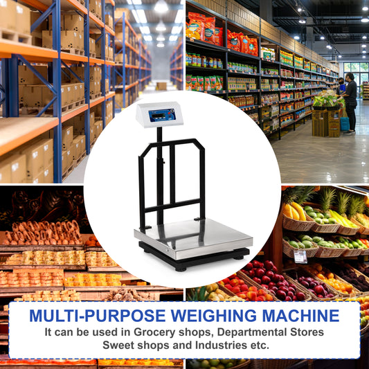 ऐस न्यू इलेक्ट्रॉनिक डिजिटल प्लेटफॉर्म वेटिंग स्केल 600x600mm स्टेनलेस स्टील | 300kg क्षमता, 50g सटीकता | दुकान, गोदाम, औद्योगिक उपयोग के लिए यूएस एफ.डी.ए अनुमोदित, आईएसओ प्रमाणित डिजिटल वजन मशीन