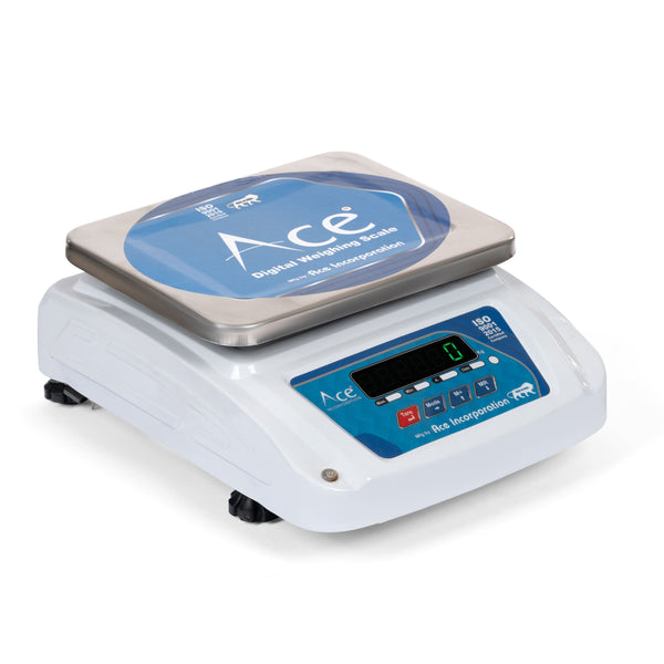 Ace Weight Capacity 30kg x 1g Digital Weighing Machine / Weighing Scale with Front and Back Double Display for Kirana Shop, Kitchen and Commercial Purposes (Stainless steel pan size 7×9 inches, 175x225mm)