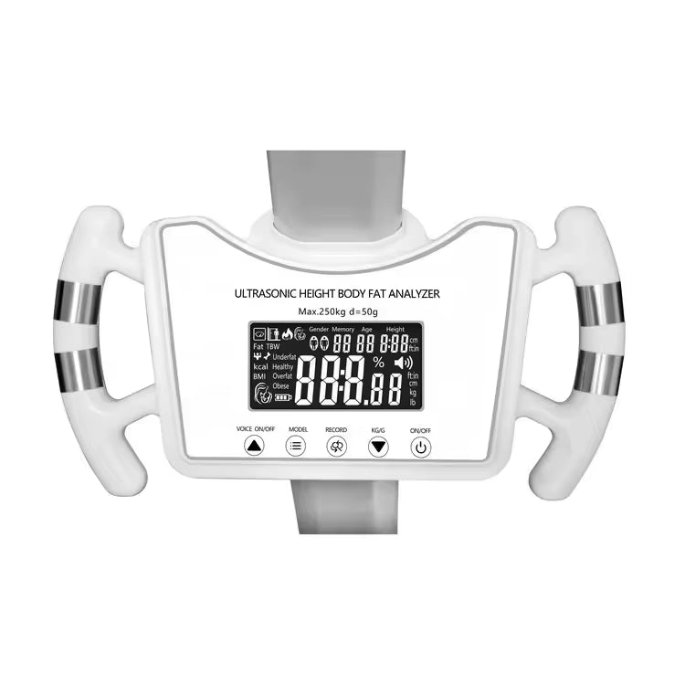 Detailed view of HD LCD Display of ultrasonic height body fat analyser