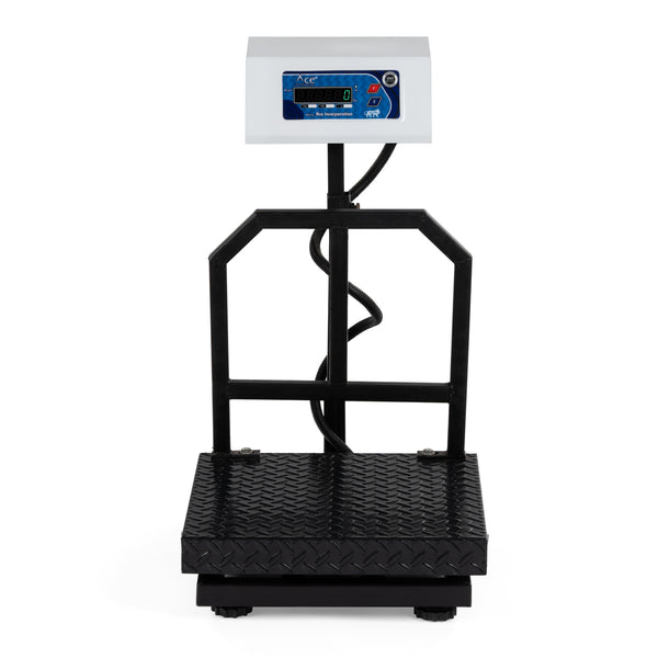 Ace High Capacity 120kg x 20g Accuracy, Portable/ Mobile Digital Weighing Scale with Front Back Double Green Display & Detachable Handle, Heavy-Duty Mild Steel Pan,16×16″ for all Commercial Uses