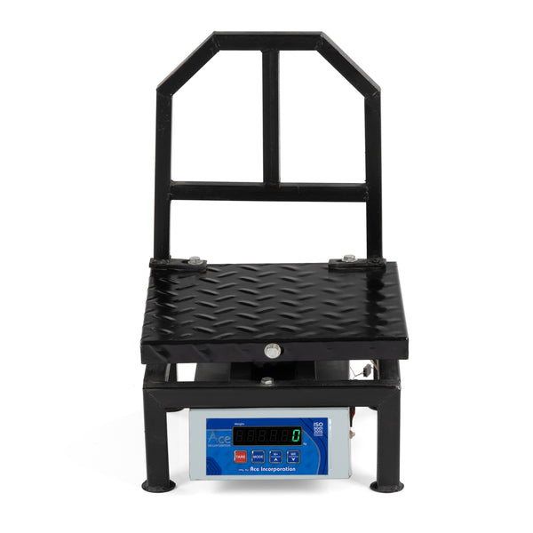 Ace Capacity 100kg x 10g Accuracy, Portable/ Mobile Digital Weighing Scale with Front Back Double Green Display & Detachable Handle, Heavy-Duty Mild Steel Pan,12×12″ for all Commercial Uses
