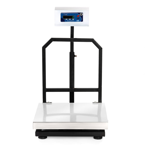 Ace New Electronic Digital Platform Weighing Scale 600x600mm Stainless Steel | 300kg Capacity, 50g Accuracy | US F.D.A Approved, ISO Certified Digital Weight Machine for Shop, Warehouse, Industrial Use