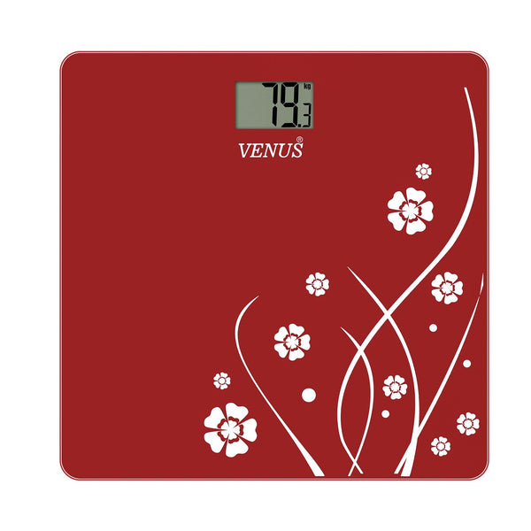 Venus (India) Red Color Personal Electronic Digital LCD Weight Machine- Body Fitness Weighing Bathroom Scale