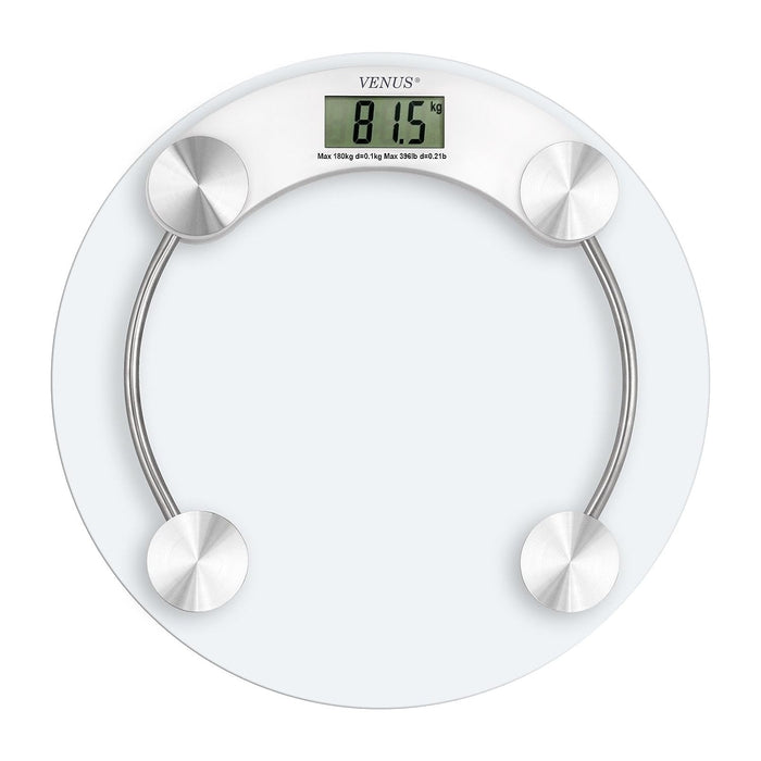 Venus (India) Electronic Clinical Weighing Scale for Body Weight – Round Digital Bathroom Scale for Hospitals, Clinics & Wellness Centers with Tempered Glass Platform, LCD Display, 180kg