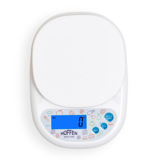 Hoffen (India) Electronic Digital Weighing Scale with 10 kg Capacity, Weight Machine for Kitchen,Home, Baking, Health, Weight machine for food, Battries Included, 2 years warranty