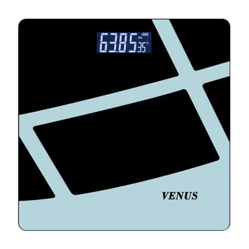 Venus Digital Body Weight Machine by Trusted Indian Manufacturer Since 1994 – High Precision 100g Bathroom Weighing Scale with LCD Display, Step-On Technology, 180kg / 396lb, Spray Silver Black color