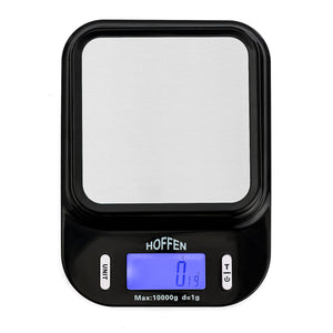 Hoffen Digital Kitchen Weighing Scale 10kg 1g Accuracy, Food Weight Machine with Stainless Steel Platform, Backlit LCD, Tare Function, Baking, Cooking, Fitness & Grocery Use, Battery Included, 2 Year Warranty