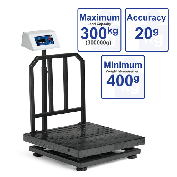 Ace Electronic Digital Platform Weighing Scale 600x600mm Heavy-Duty Mild Steel | 300kg Capacity, 50g Accuracy | Legal Metrology of India Certified, ISO:9001 Certified Digital Weight Machine for Shop, Warehouse, Industrial Use