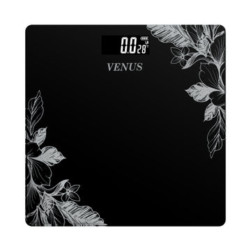 Venus 2001 Series Digital Personal Weighing Scale – Tempered Glass Body Weight Machine with Backlit LCD Display, 180kg Capacity