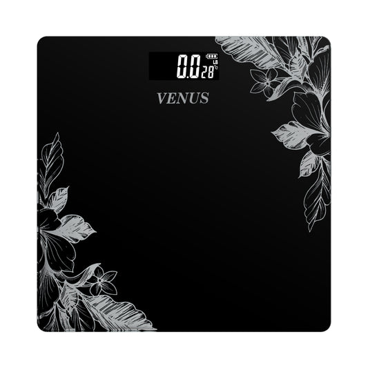 Venus 2001 Series Digital Personal Weighing Scale – Tempered Glass Body Weight Machine with Backlit LCD Display, 180kg Capacity