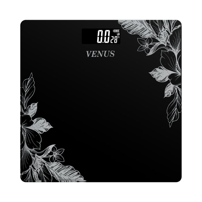 Venus 2001 Series Digital Personal Weighing Scale – Tempered Glass Body Weight Machine with Backlit LCD Display, 180kg Capacity