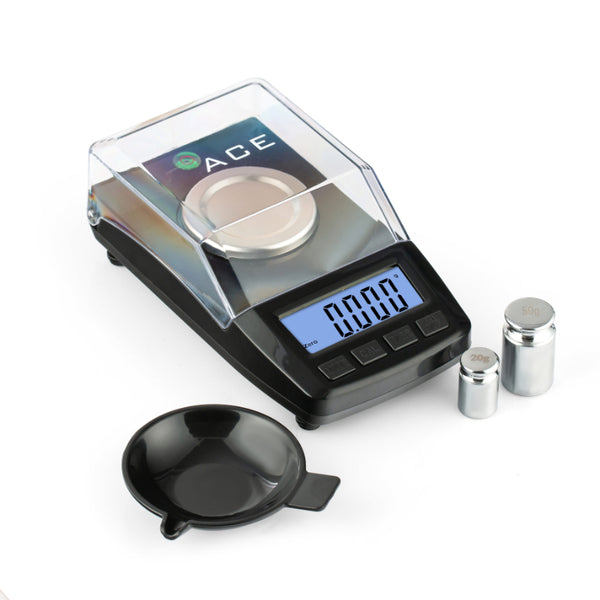 Ace CT-50 Electronic Pocket Weighing Scale for Diamond, Gold & Laboratory Use – 50g x 0.001g Digital Precision Scale with Calibration Kit & Tare Function