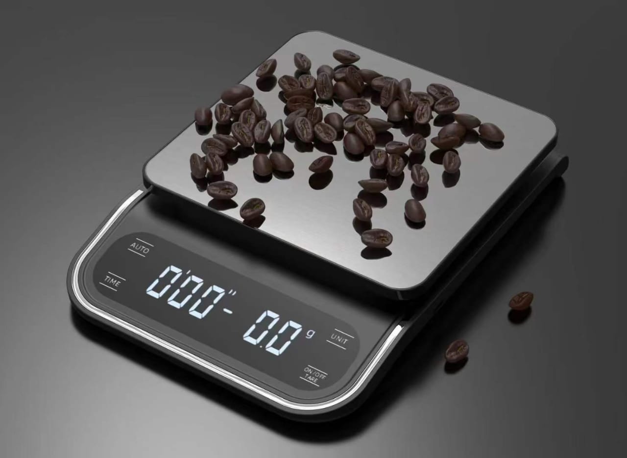 Hoffen Digital Kitchen / Coffee Weighing Scale , Weight machine with Timer for use of accurate taste of coffee every time for coffee Lovers , 1 Year Warranty & Battery Included