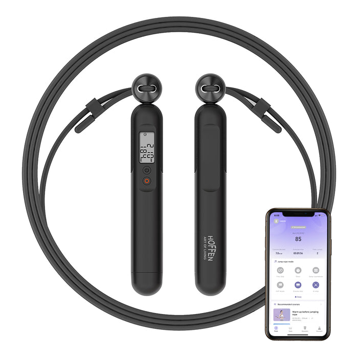 Adjustable Silicone Skipping Rope with LCD Counter – Smart Digital Jump Rope with 3 Modes & Free App