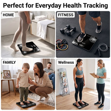 Hoffen digital scale used for home, fitness, family and wellness weight tracking.
