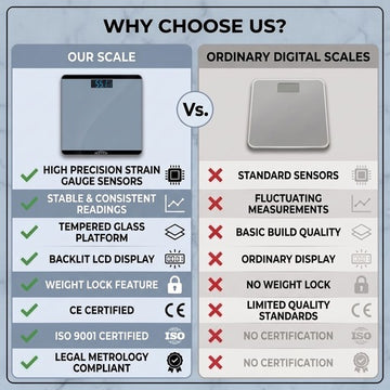 Comparison of Hoffen HO-18 digital scale vs ordinary scales - sensors, certification, build quality