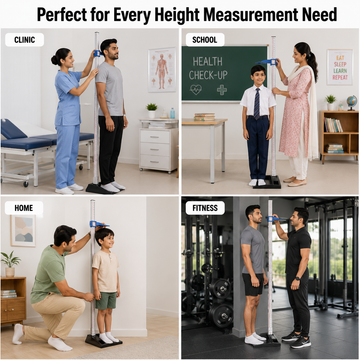 Portable stadiometer used for clinic, school, home and fitness height measurement